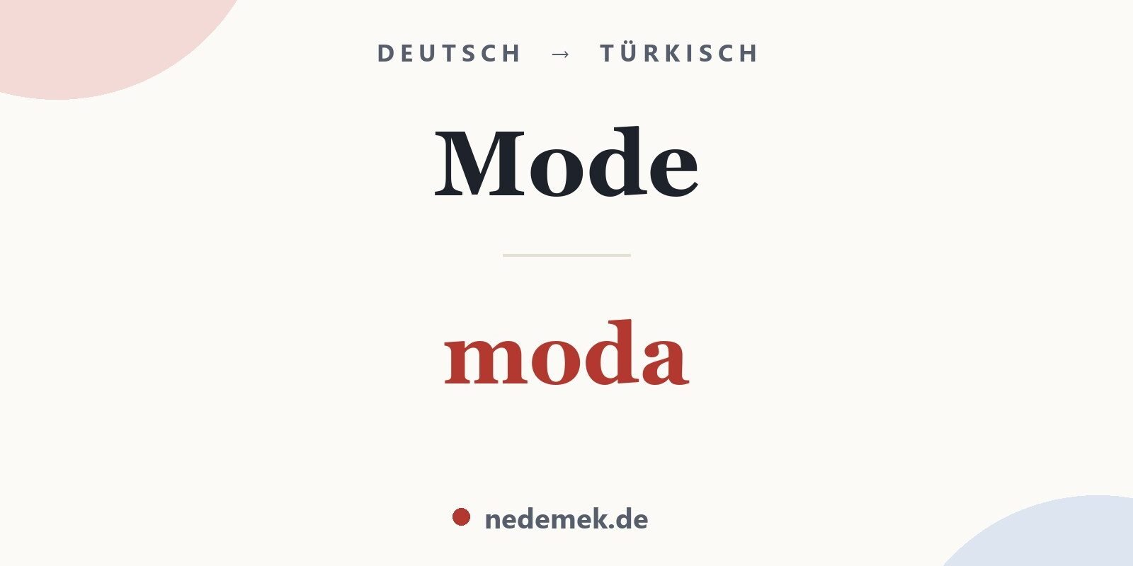 Mode auf Türkisch: moda