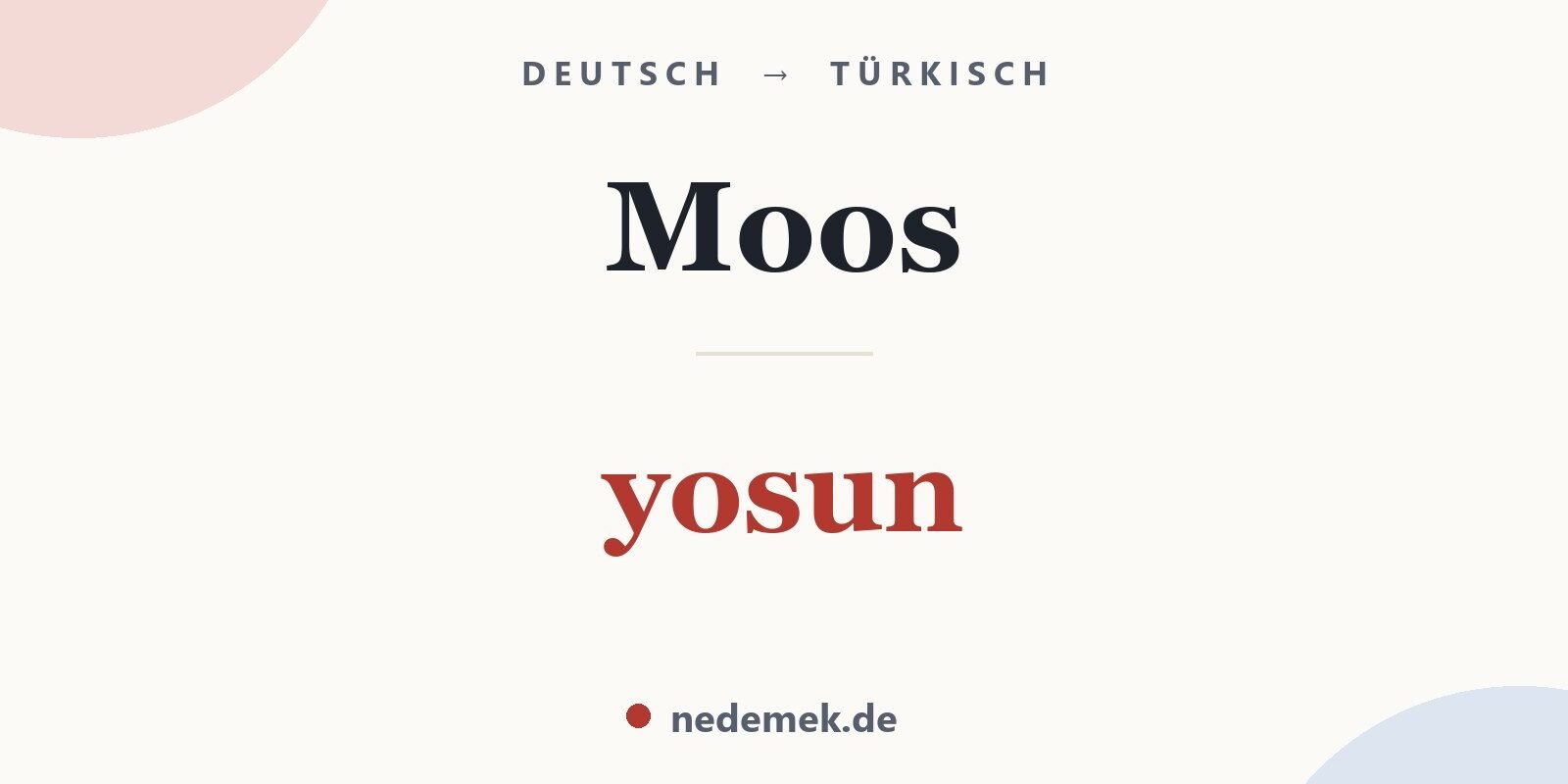 Moos auf Türkisch: yosun