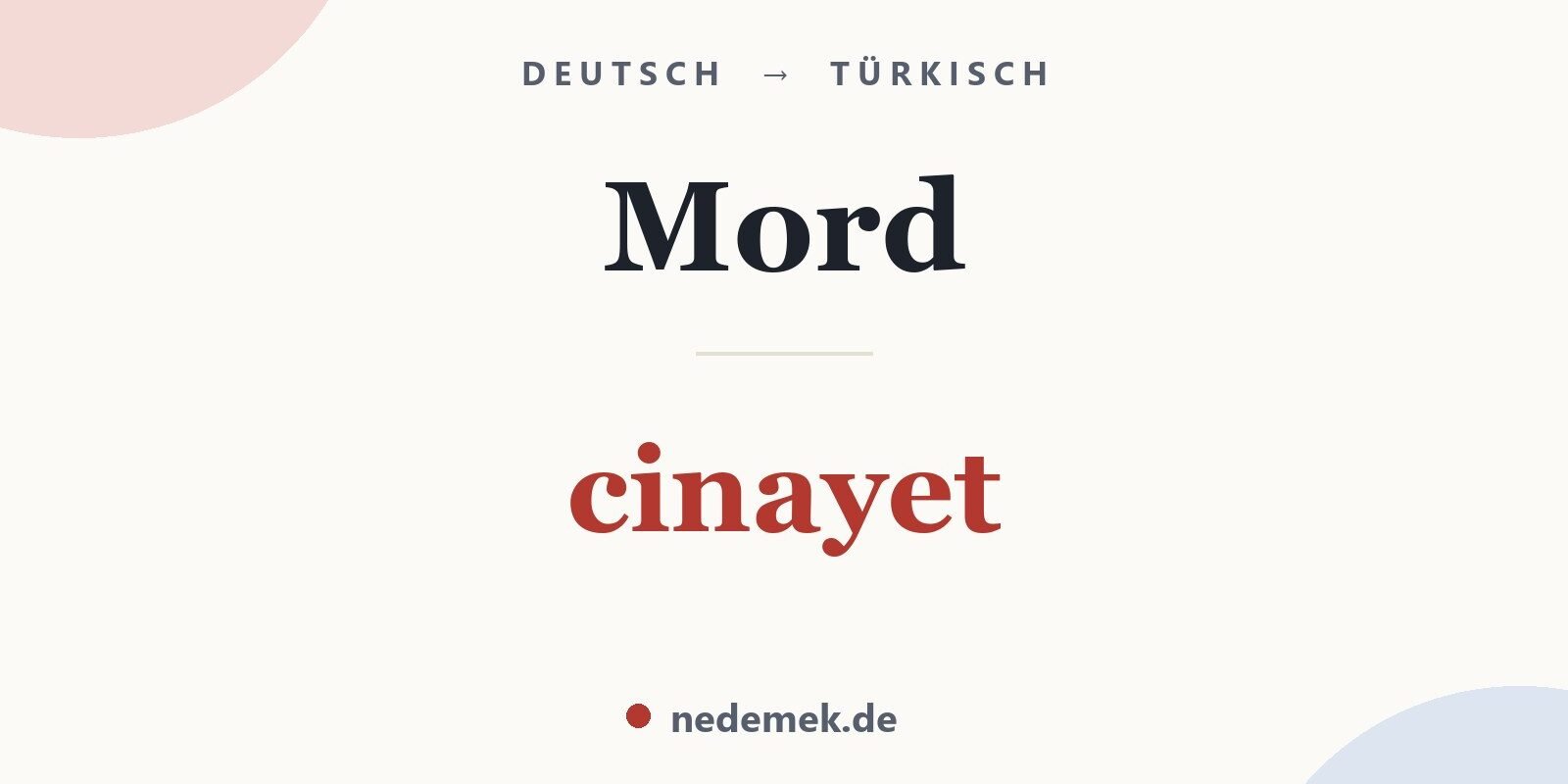 Mord auf Türkisch: cinayet