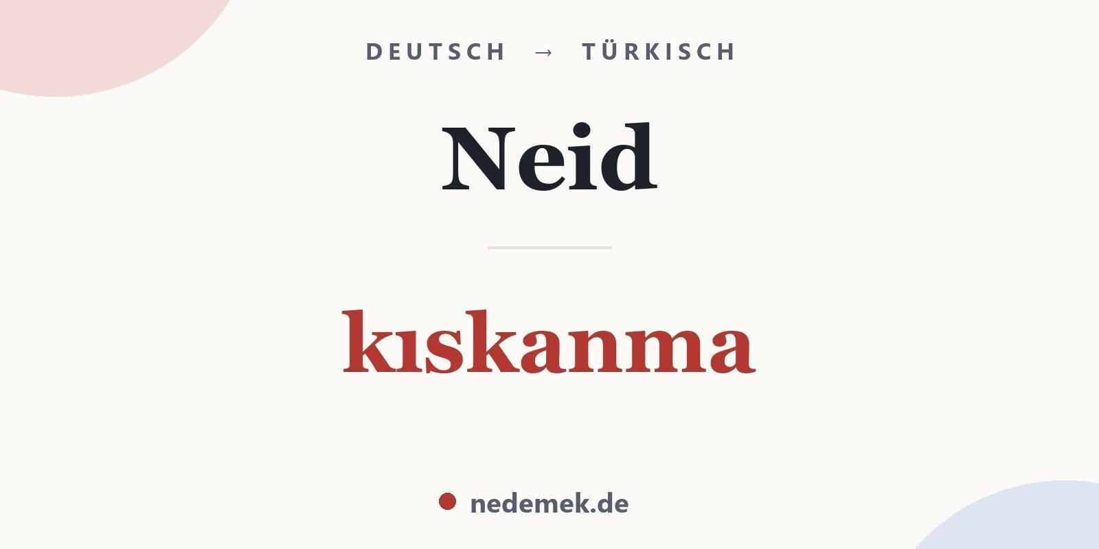 Neid auf Türkisch: kıskanma