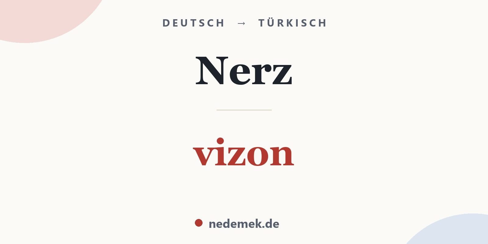 Nerz auf Türkisch: vizon