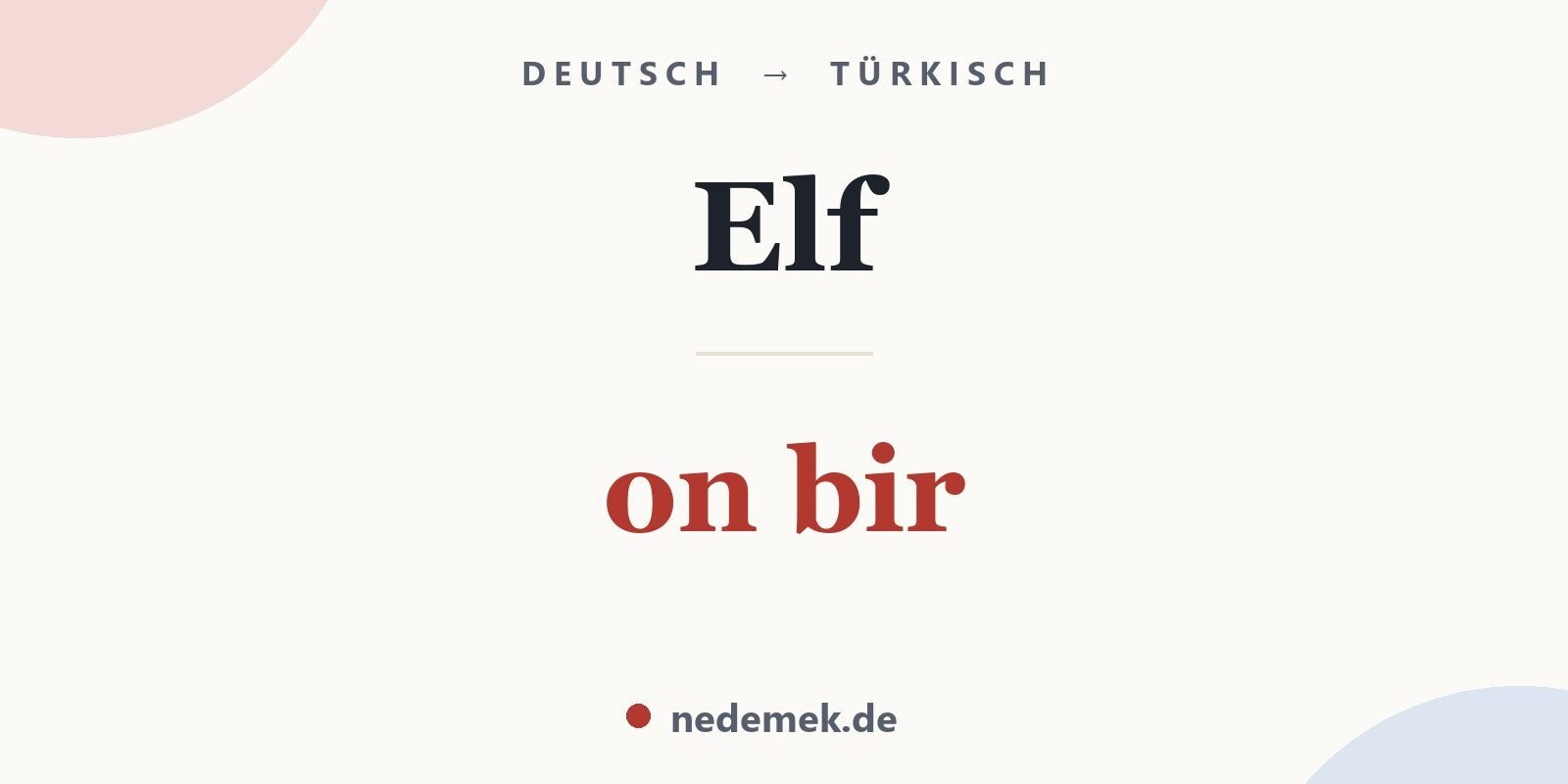 Elf auf Türkisch: on bir