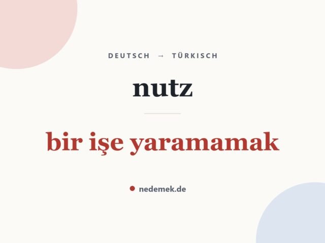 nutz auf Türkisch: bir işe yaramamak