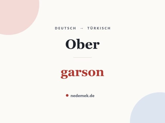 Ober auf Türkisch: garson