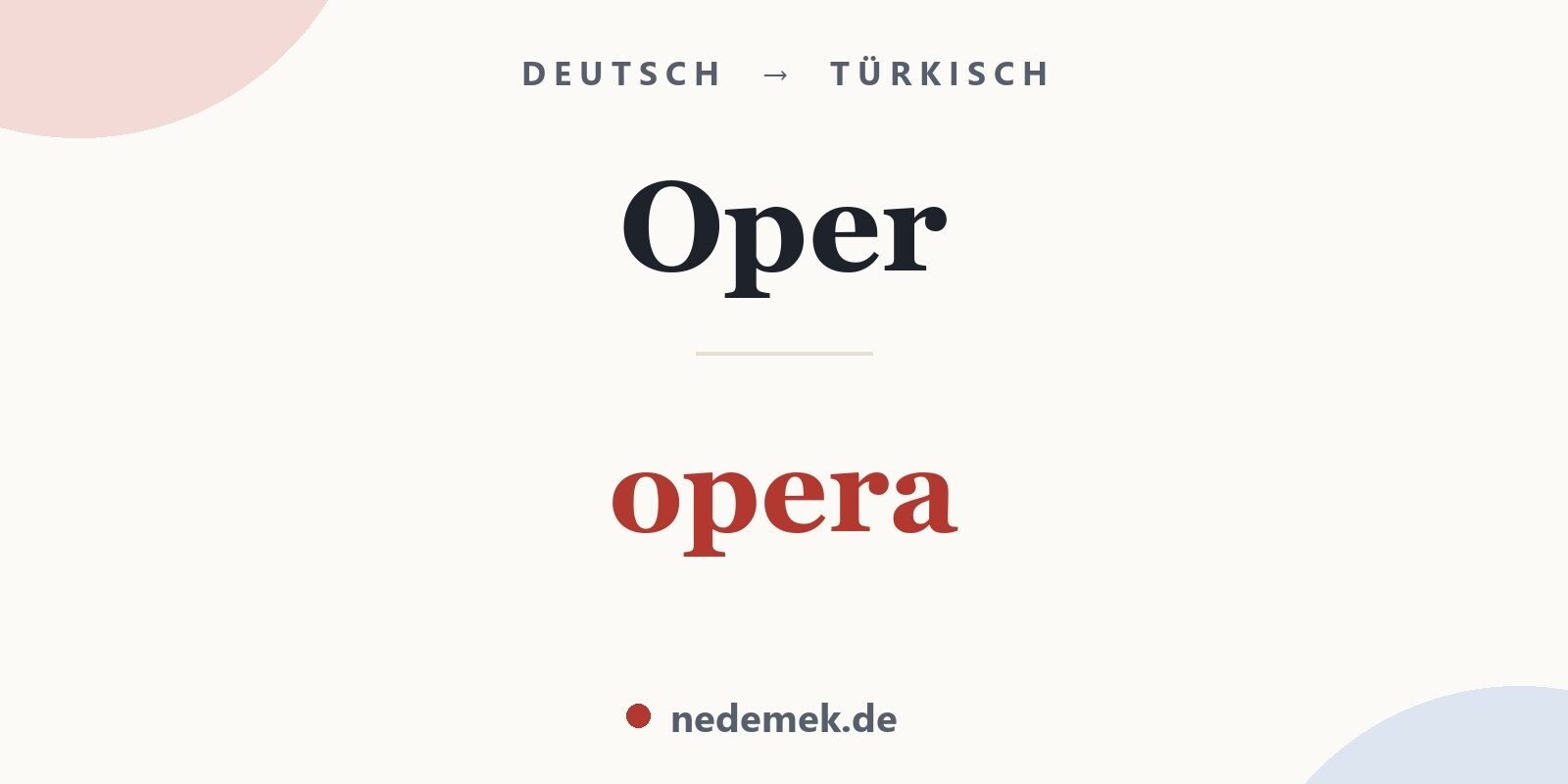 Oper auf Türkisch: opera