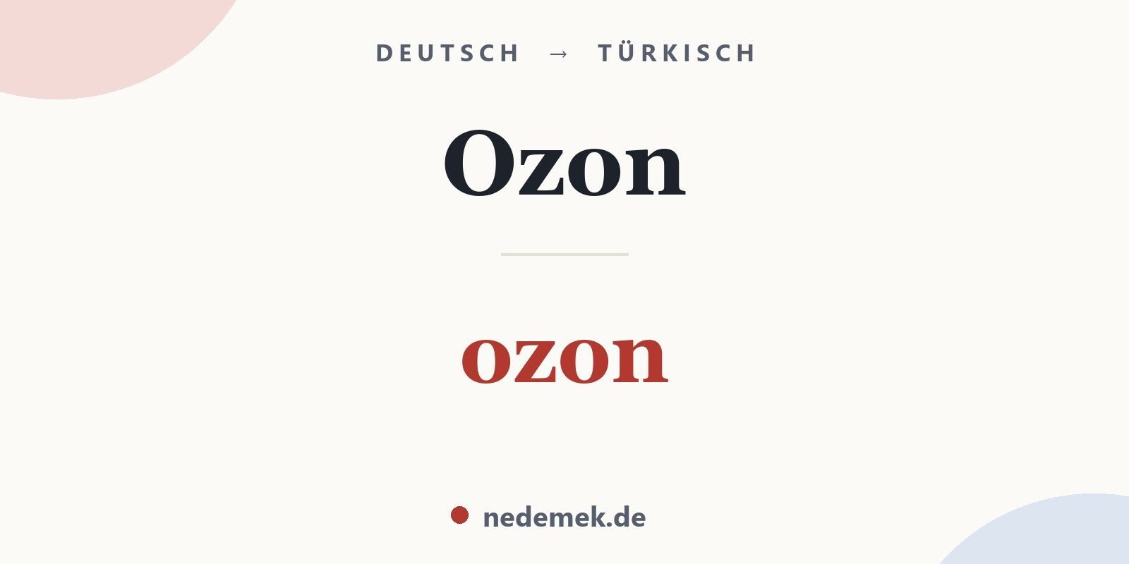 Ozon auf Türkisch: ozon