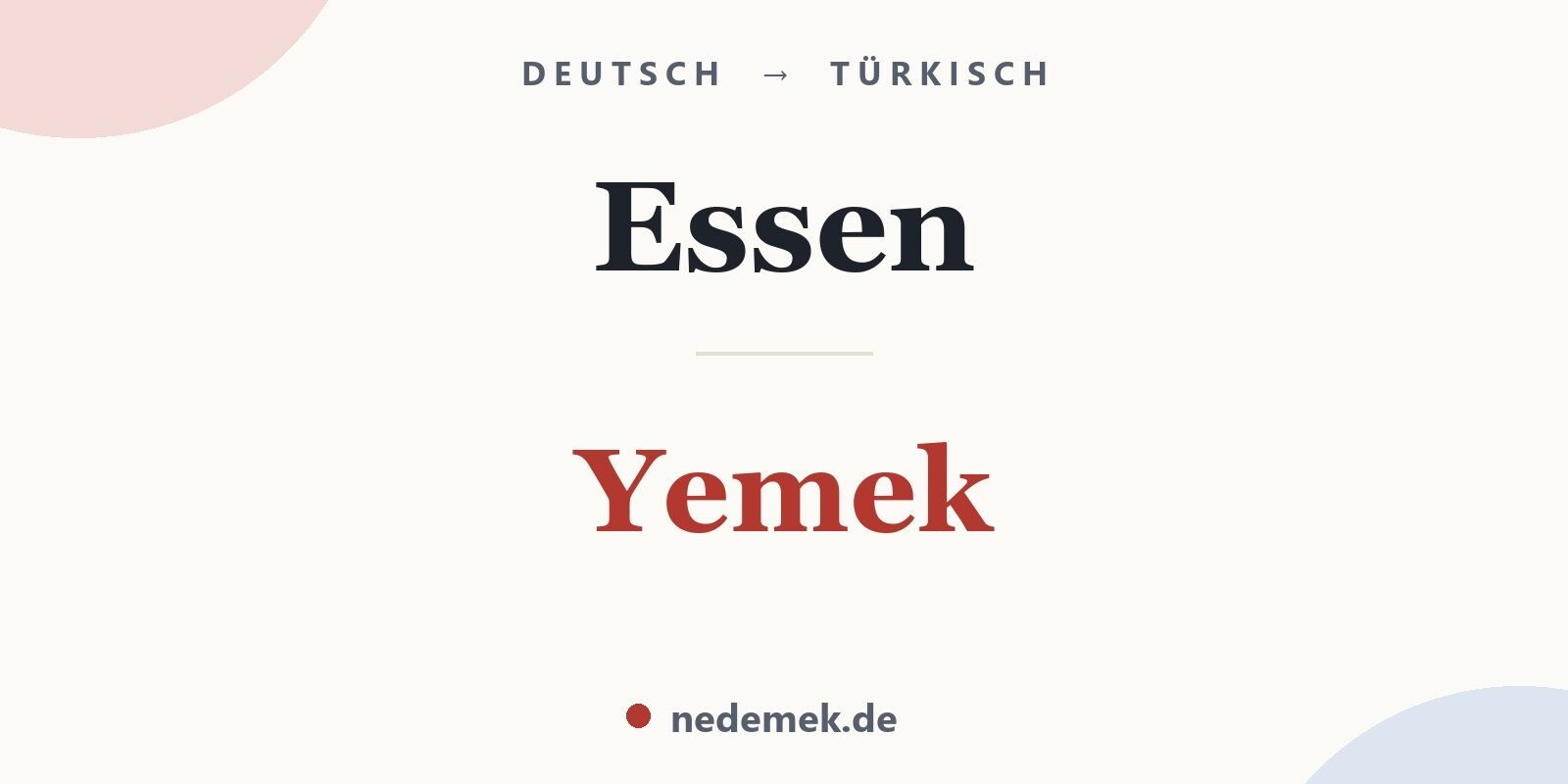 Essen auf Türkisch: Yemek