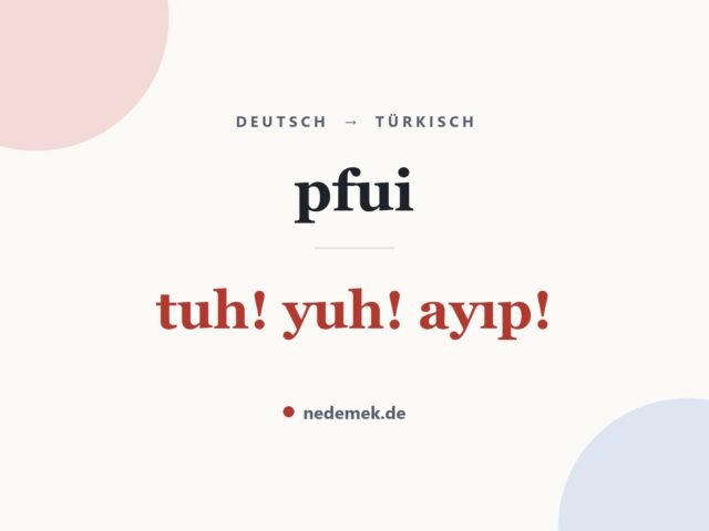 pfui auf Türkisch: tuh! yuh! ayıp!