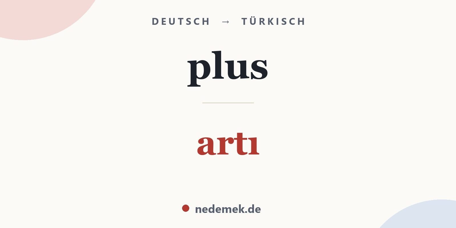 plus auf Türkisch: artı