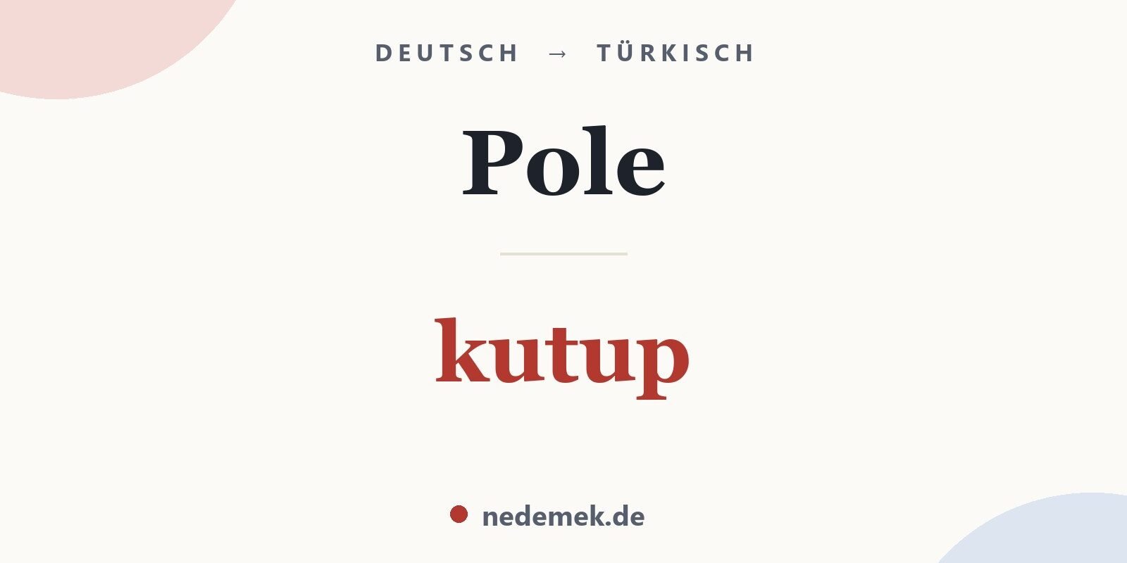Pole auf Türkisch: kutup
