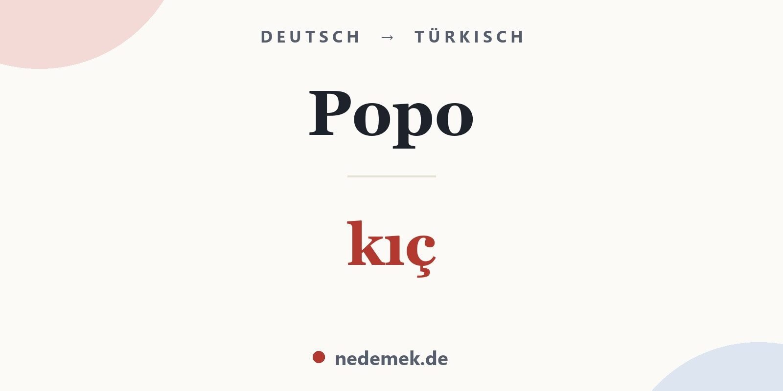 Popo auf Türkisch: kıç