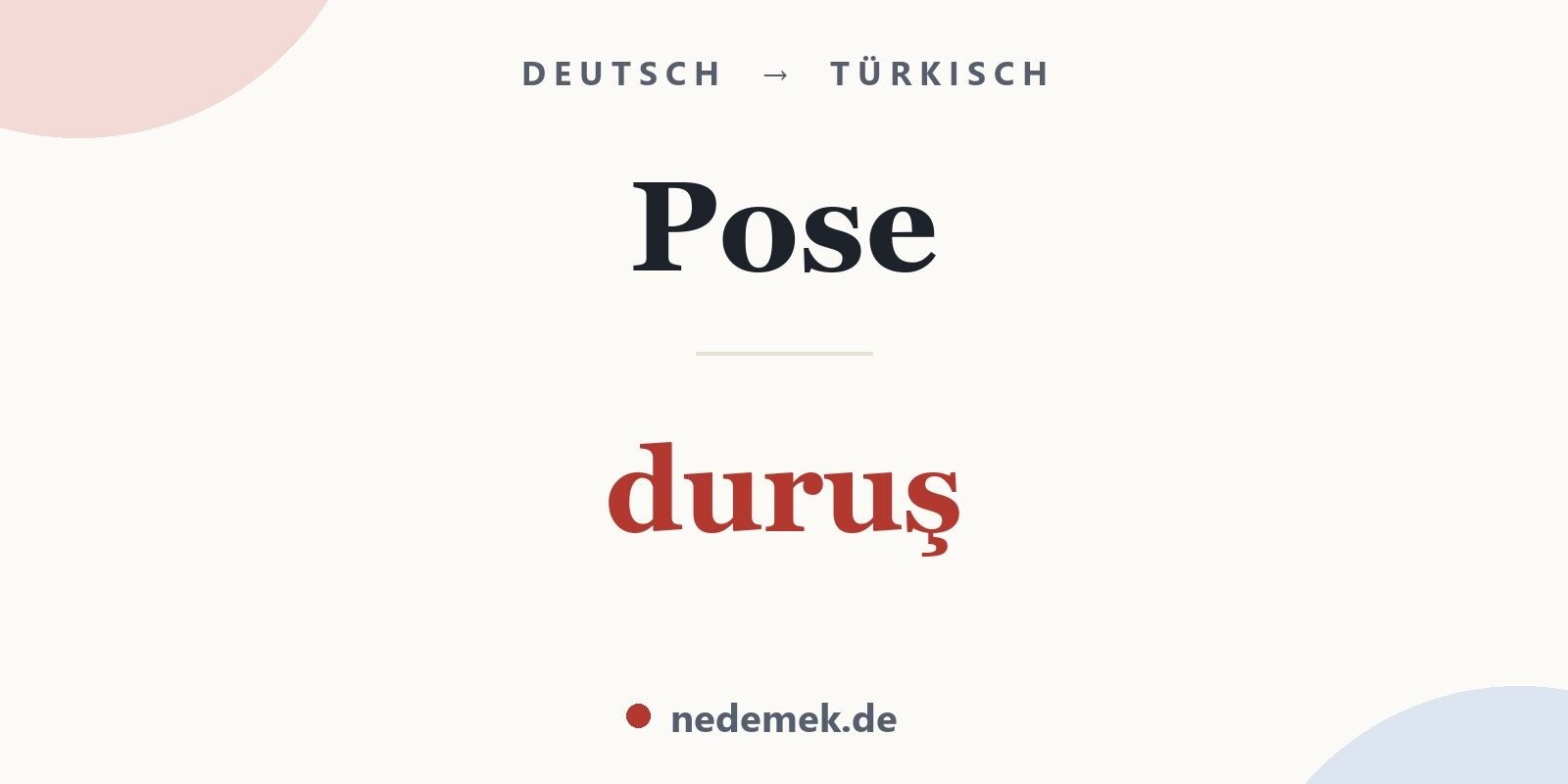 Pose auf Türkisch: duruş