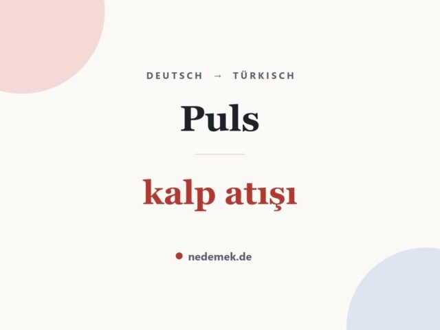 Puls auf Türkisch: kalp atışı