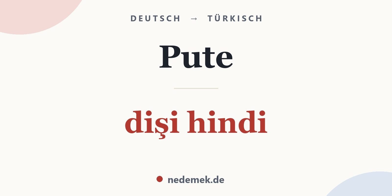 Pute auf Türkisch: dişi hindi