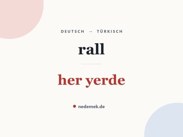 rall auf Türkisch: her yerde