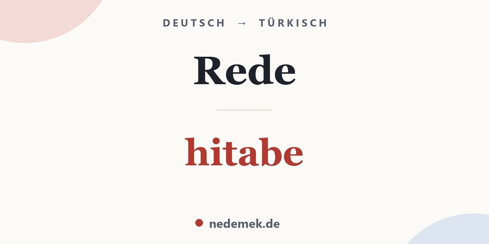 Rede auf Türkisch: hitabe
