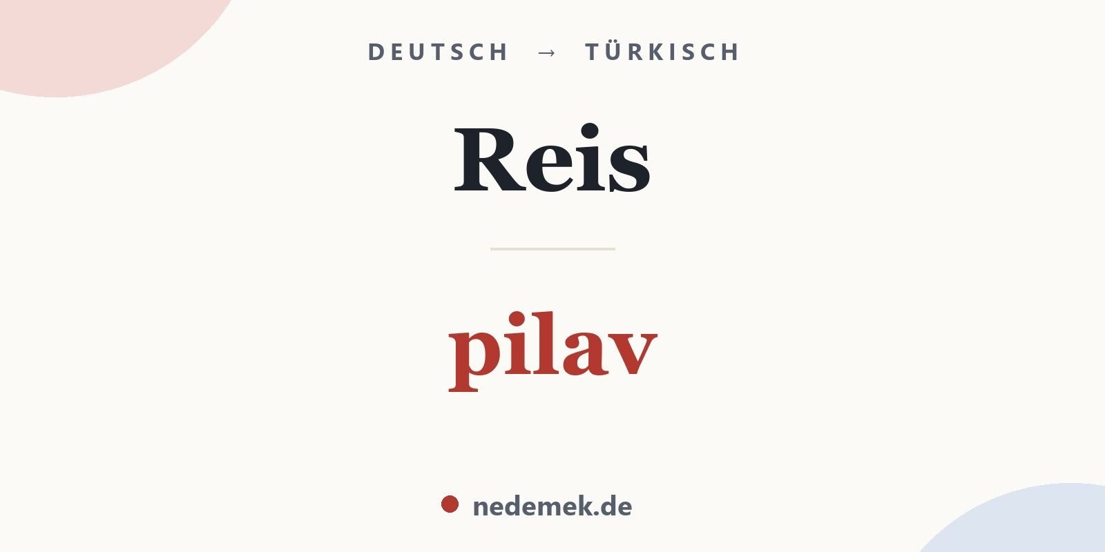 Reis auf Türkisch: pilav