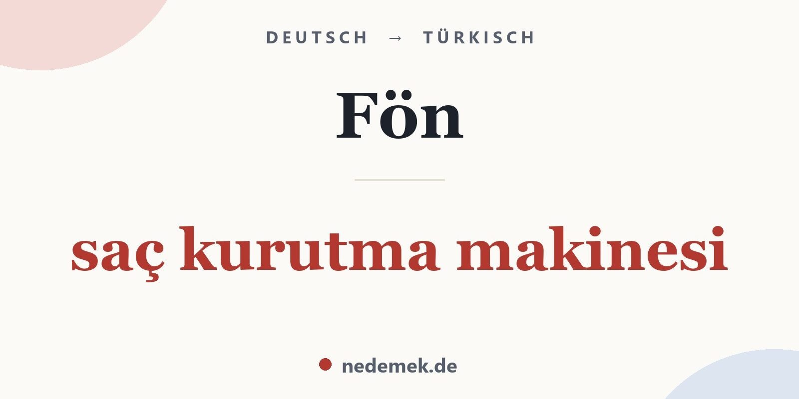 Fön auf Türkisch: saç kurutma makinesi