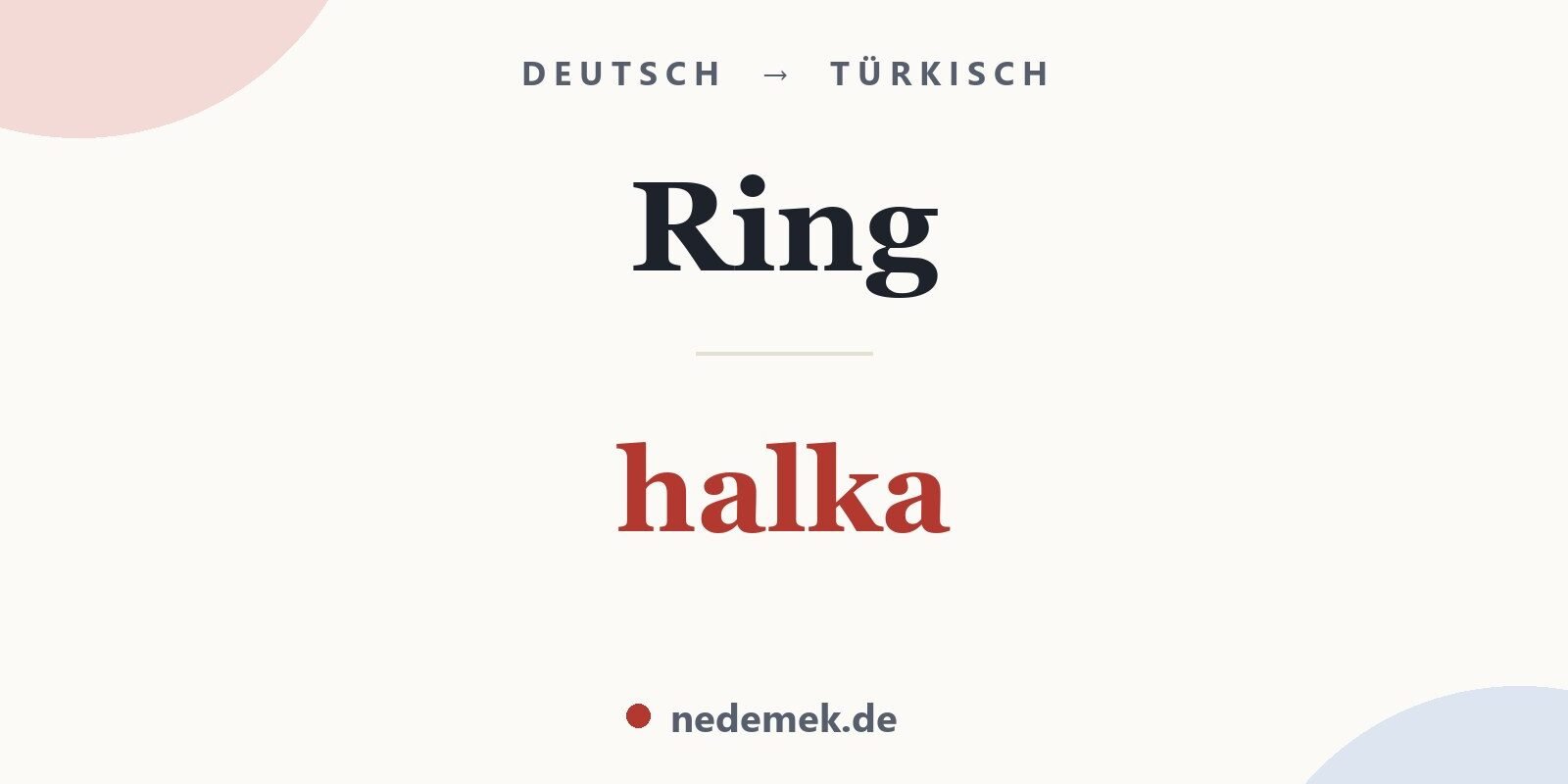 Ring auf Türkisch: halka
