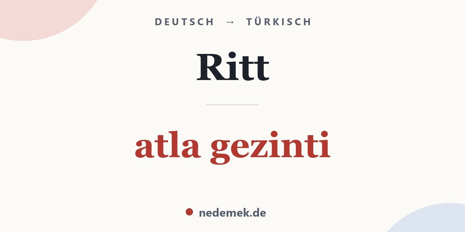Ritt auf Türkisch: atla gezinti