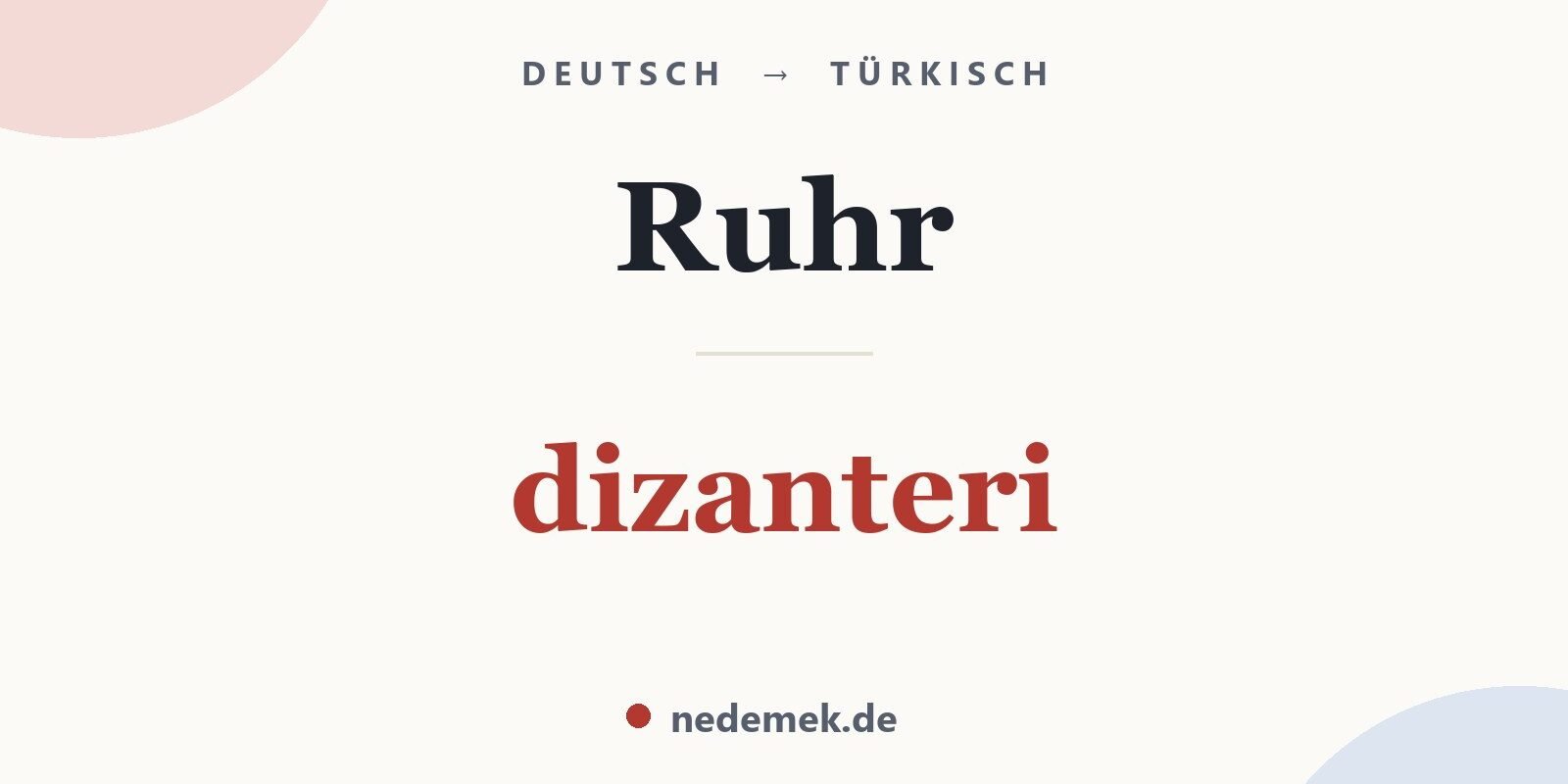Ruhr auf Türkisch: dizanteri