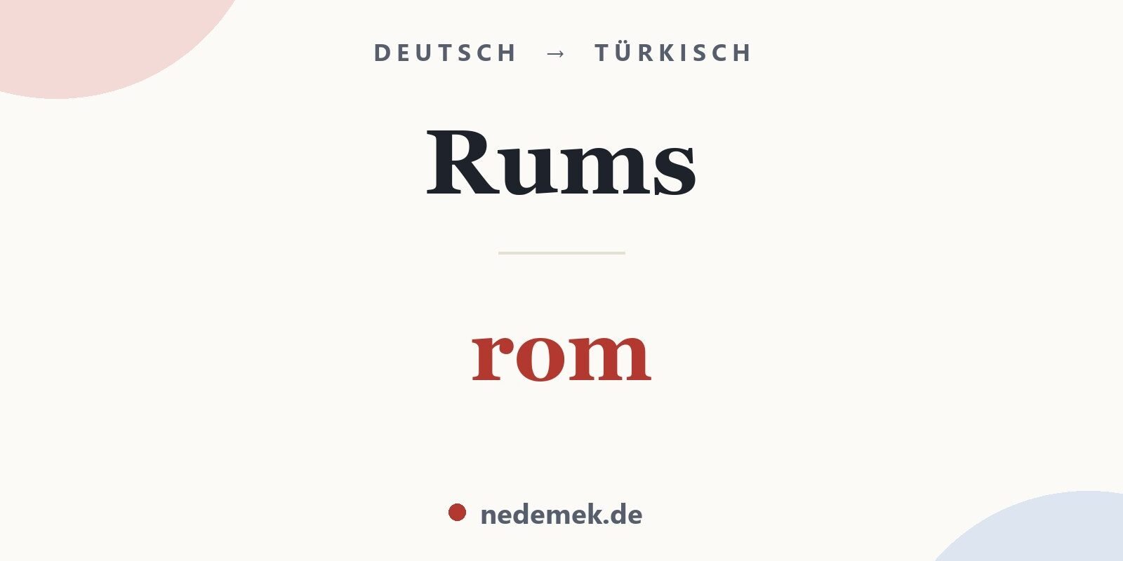 Rums auf Türkisch: rom