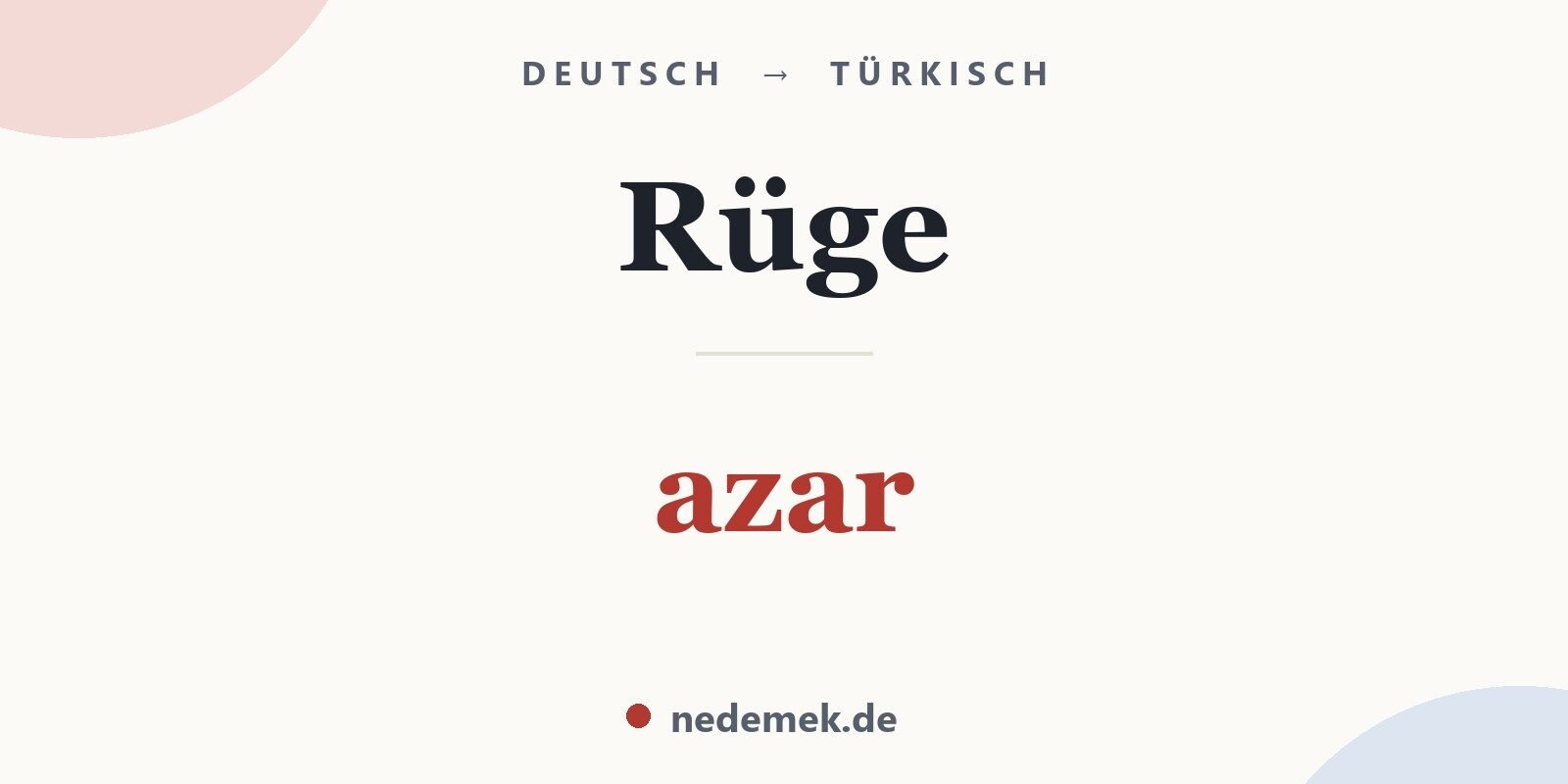 Rüge auf Türkisch: azar