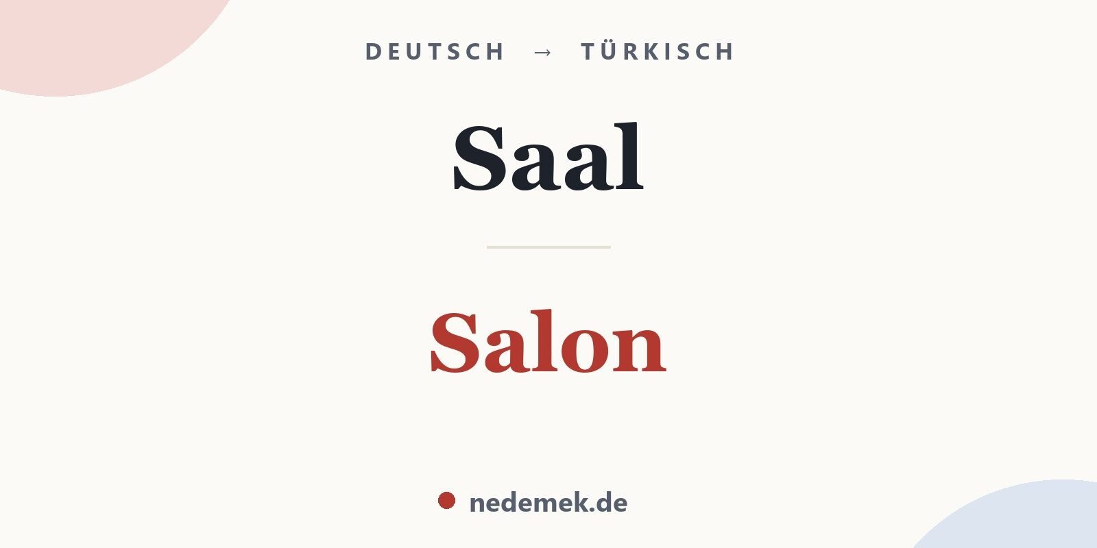 Saal auf Türkisch: Salon
