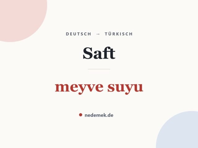 Saft auf Türkisch: meyve suyu