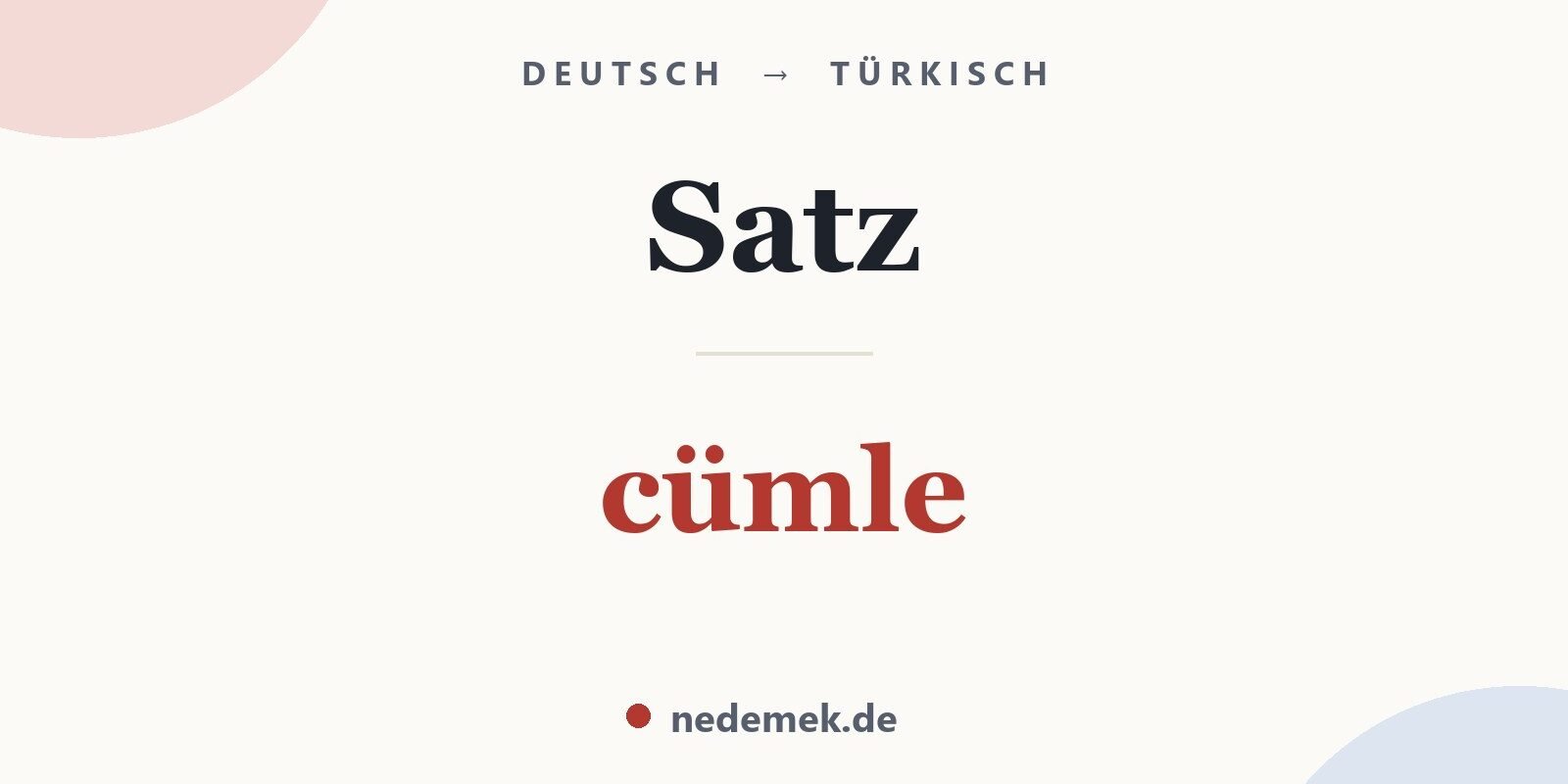 Satz auf Türkisch: cümle