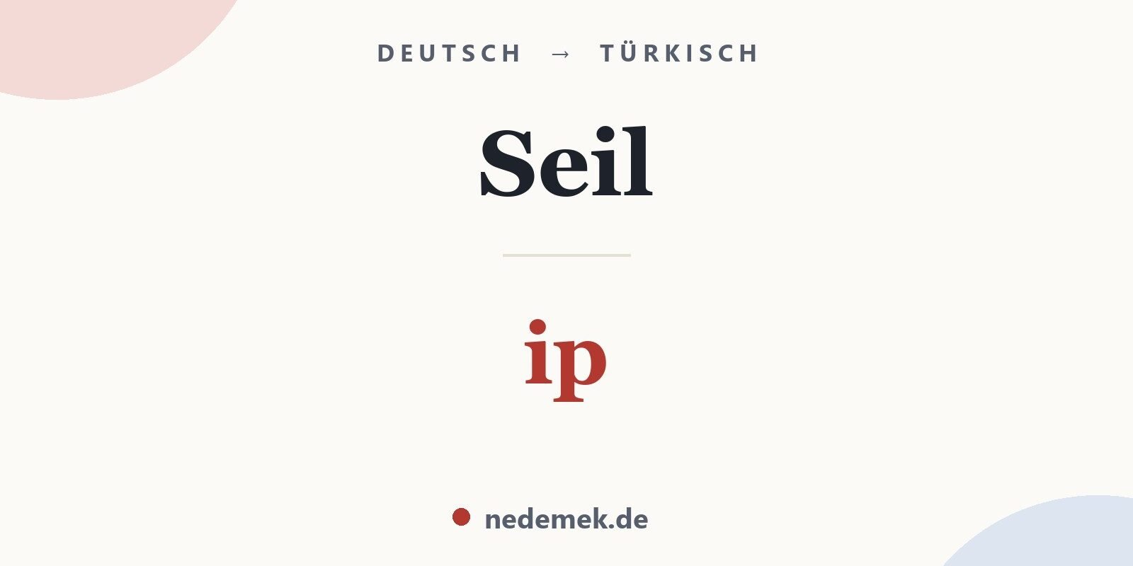 Seil auf Türkisch: ip