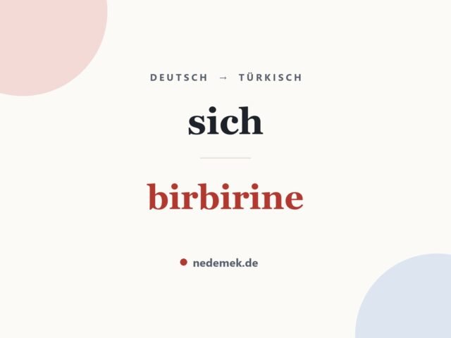 sich auf Türkisch: birbirine