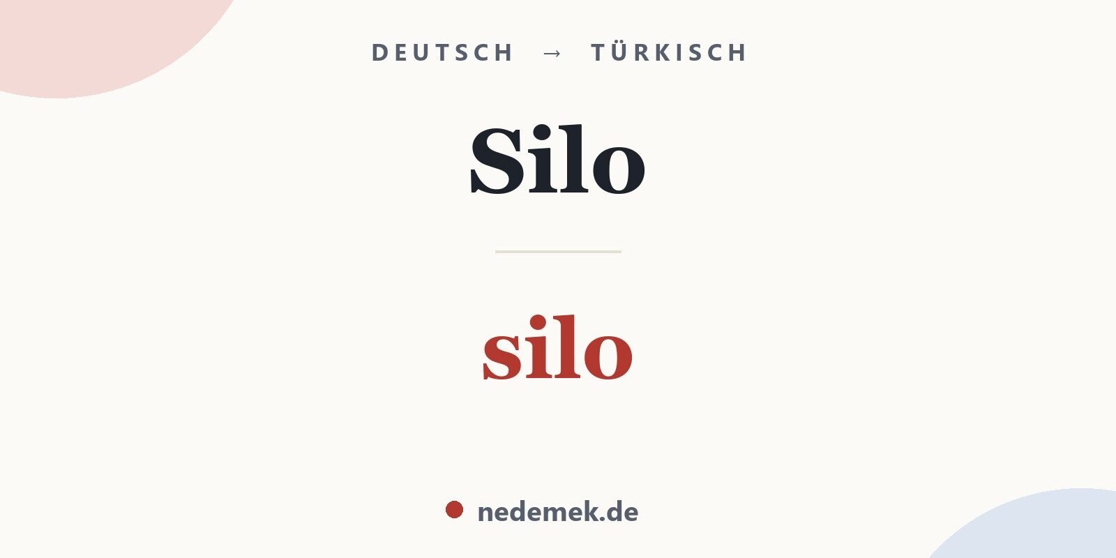 Silo auf Türkisch: silo