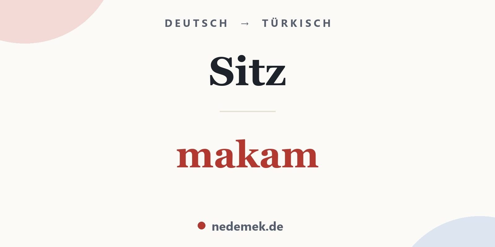 Sitz auf Türkisch: makam
