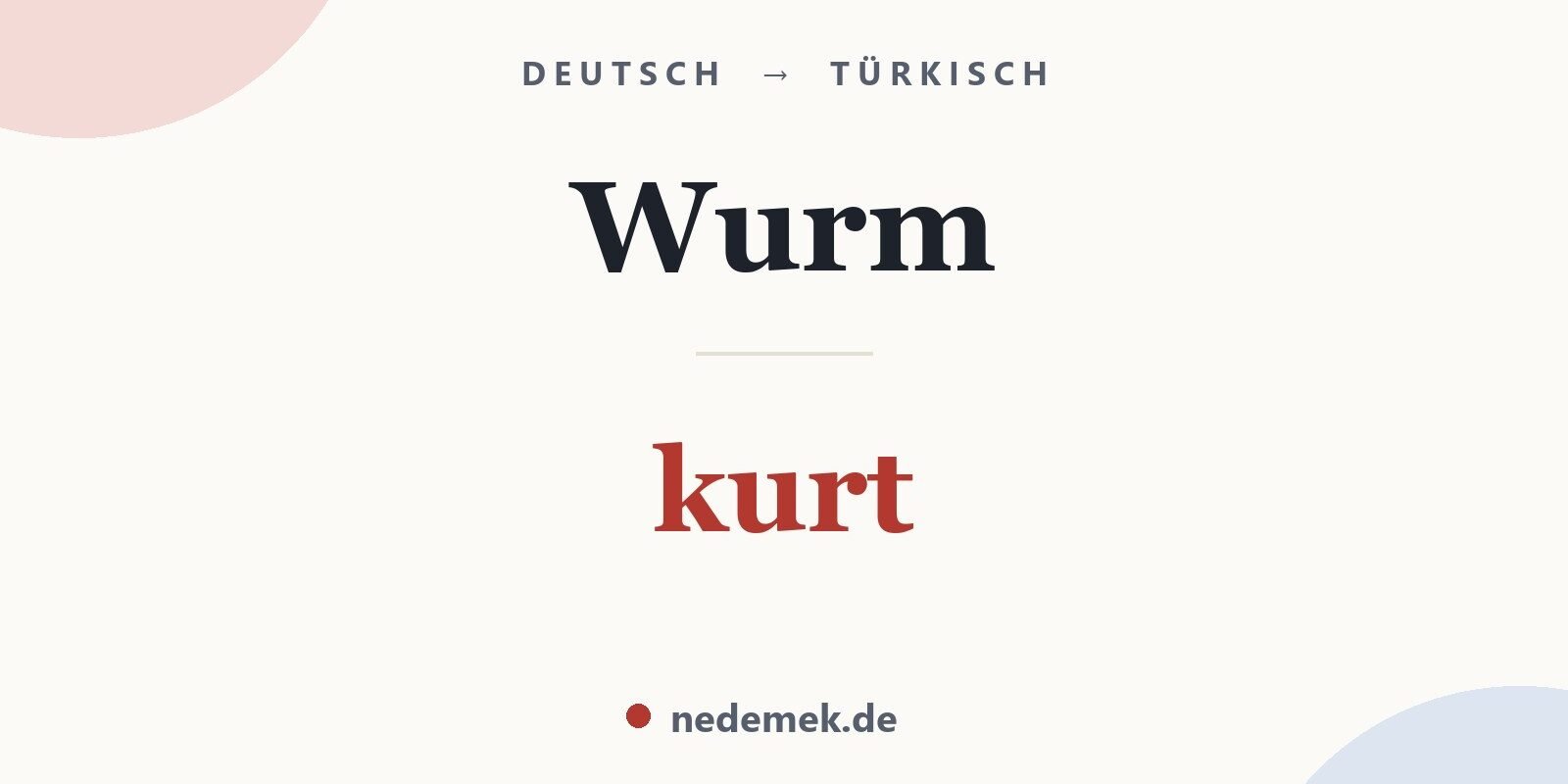 Wurm auf Türkisch: kurt