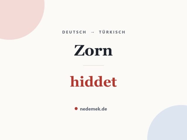 Zorn auf Türkisch: hiddet