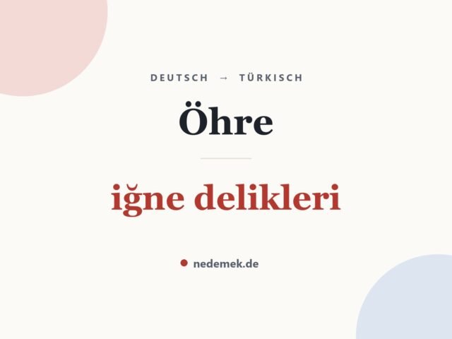 Öhre auf Türkisch: iğne delikleri