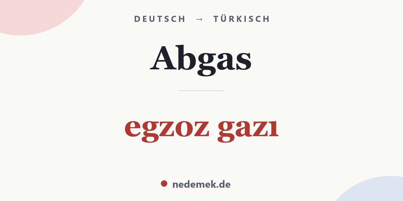Abgas auf Türkisch: egzoz gazı