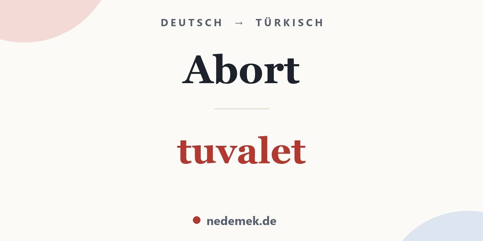 Abort auf Türkisch: tuvalet