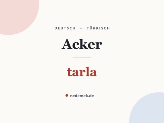 Acker auf Türkisch: tarla