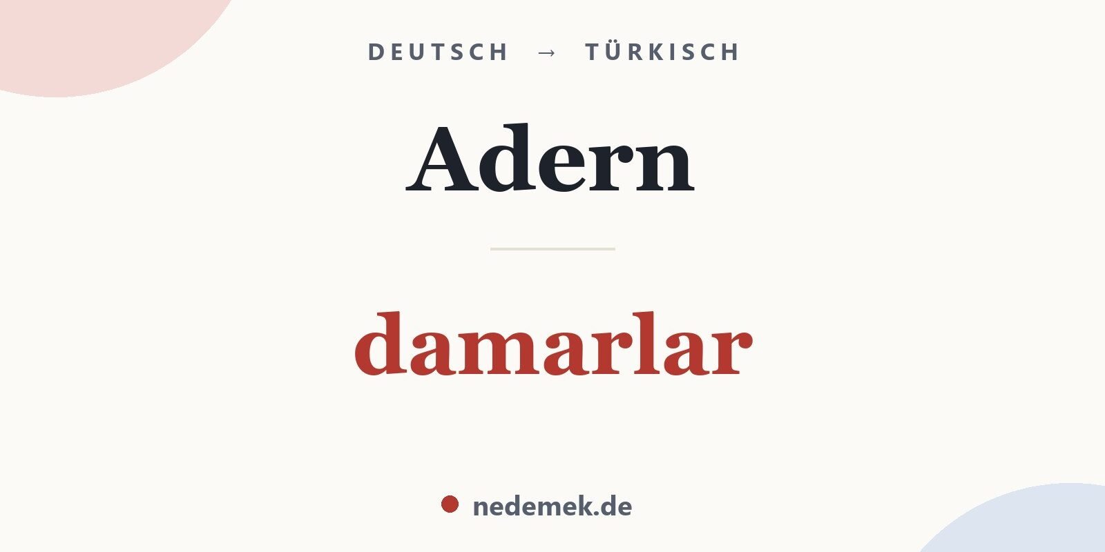 Adern auf Türkisch: damarlar