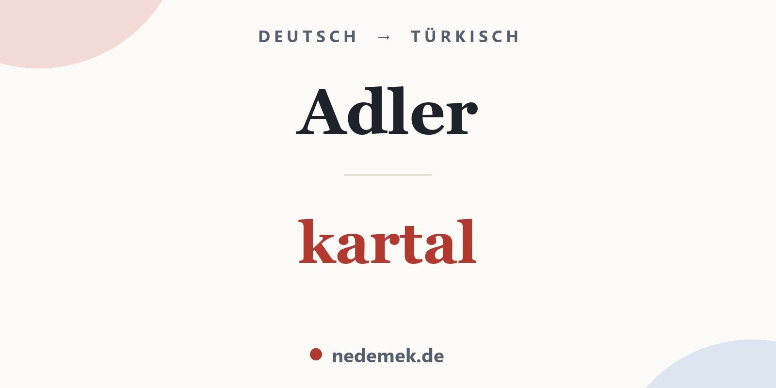 Adler auf Türkisch: kartal