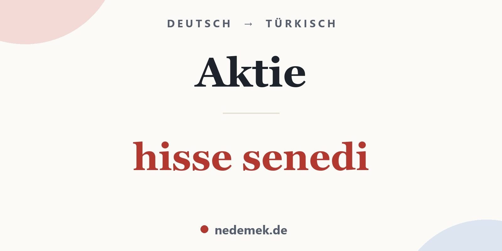 Aktie auf Türkisch: hisse senedi