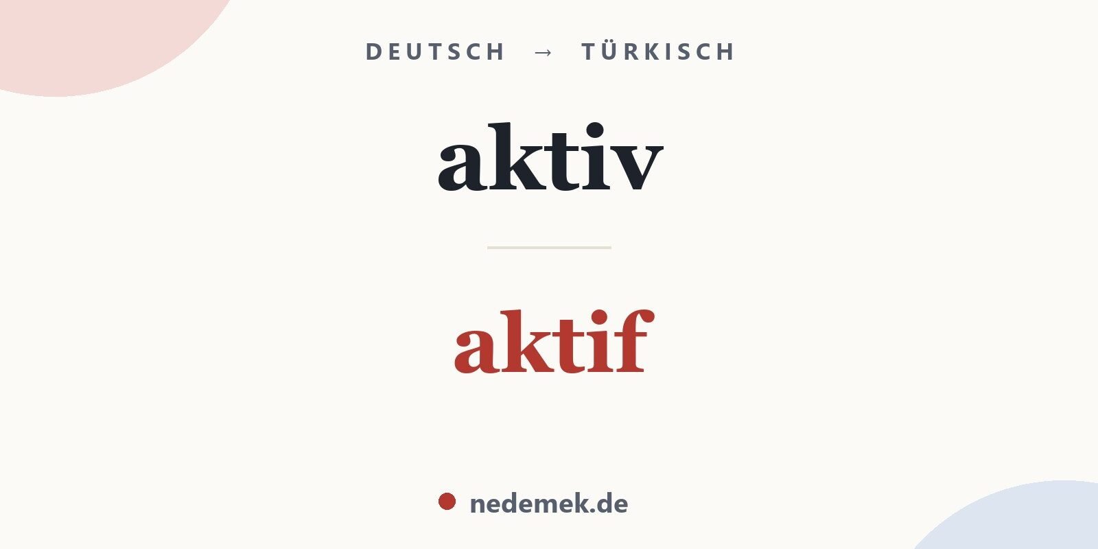 aktiv auf Türkisch: aktif