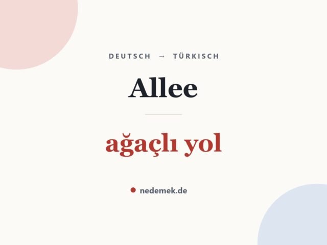 Allee auf Türkisch: ağaçlı yol