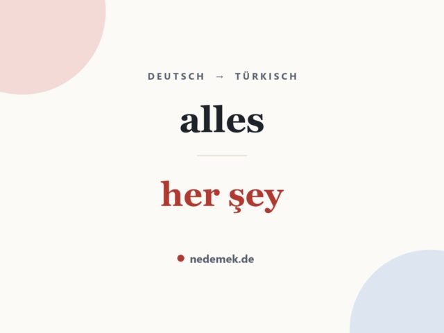 alles auf Türkisch: her şey