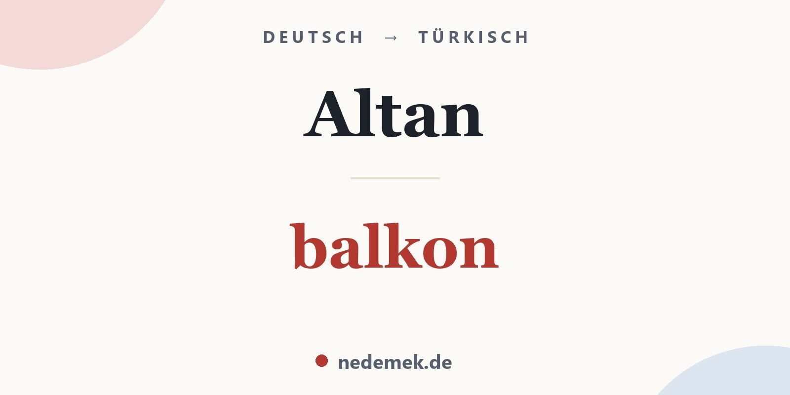 Altan auf Türkisch: balkon