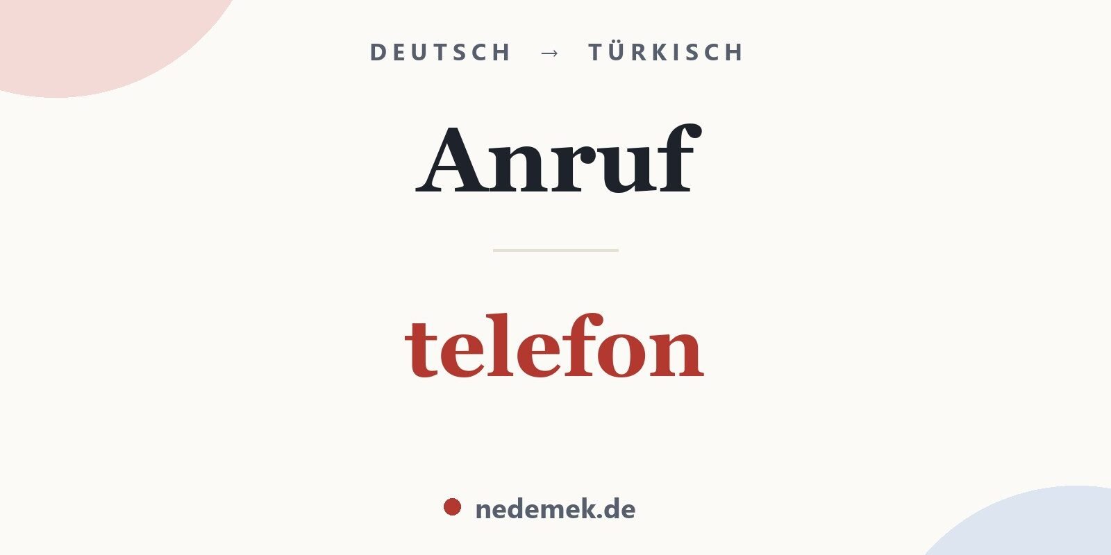 Anruf auf Türkisch: telefon