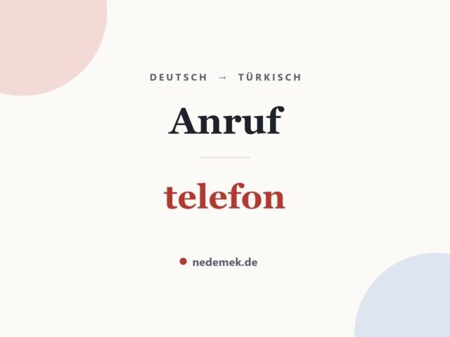 Anruf auf Türkisch: telefon