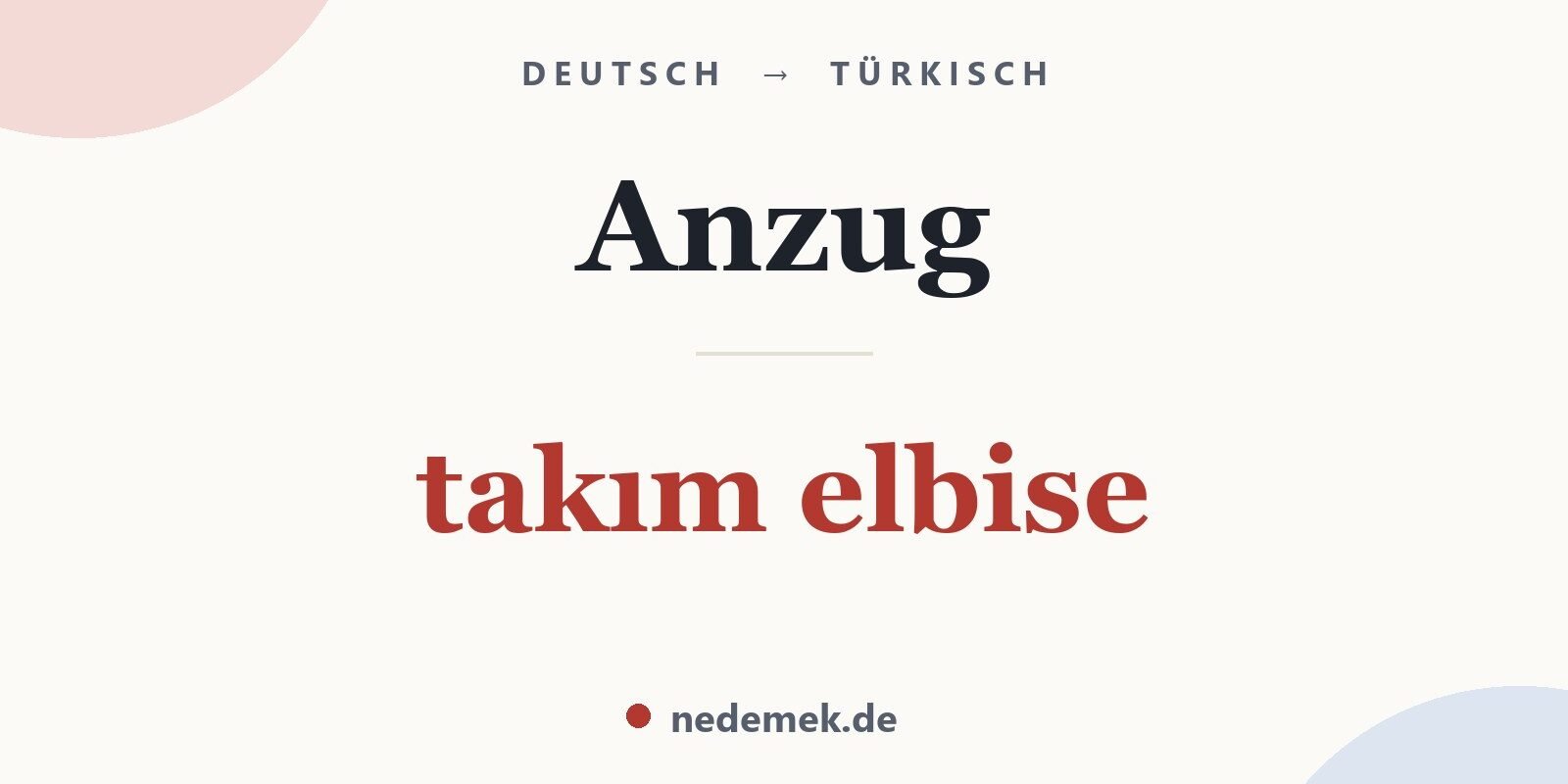 Anzug auf Türkisch: takım elbise